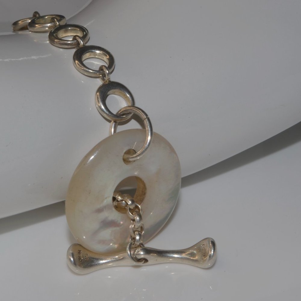Sterling Silver Bracelet with MOP clasp